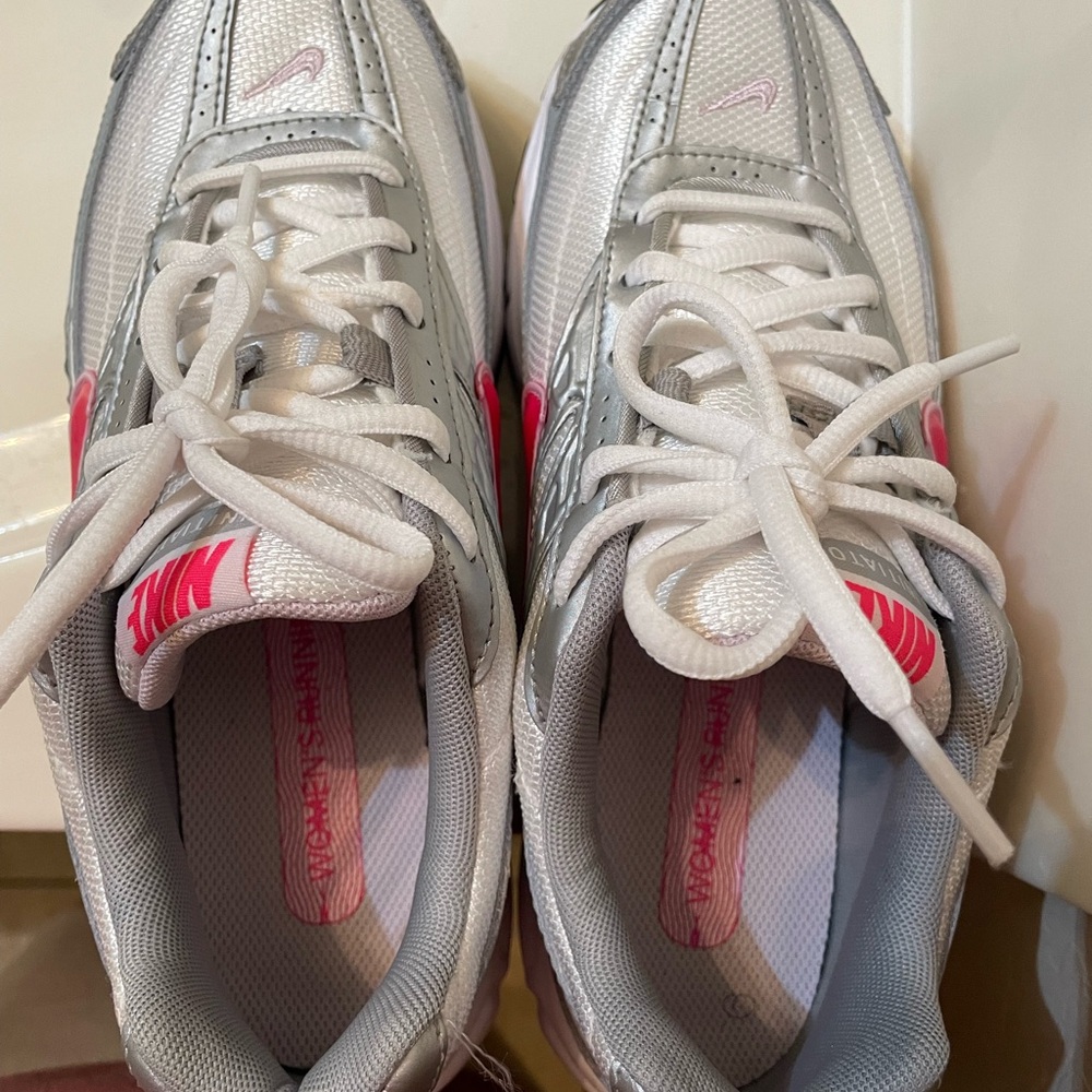 Nike Metallic Silver and Hot Pink Sneakers
